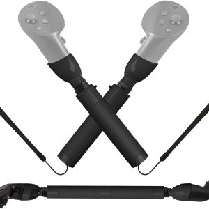BeswinVR Extension Grips for Meta Quest Pro, VR Game Controllers Handle Accessories for Playing Beat Saber, Golf+, Badminton, Baseball Games Black