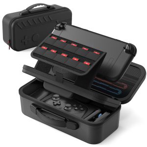 Carrying Case for Nintendo Switch 2 2025- 2-Layer Stand Design, Hard Shell Large Capacity Travel Protective Bag for Console & Pro Controller